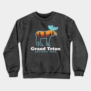 Grand Teton National Park Moose Grand Tetons Mountains Crewneck Sweatshirt